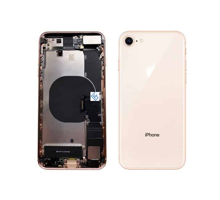 Back Housing W/ Small Components Pre-Installed Compatible For iPhone 8 (Gold)