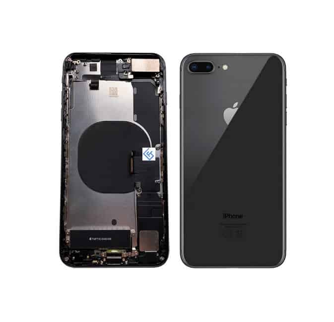 Back Housing W/ Small Components Pre-Installed Compatible For iPhone 8 Plus (Space Grey)