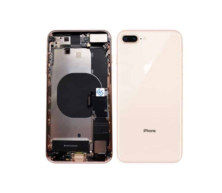 Back Housing W/ Small Components Pre-Installed Compatible For iPhone 8 Plus (Gold)