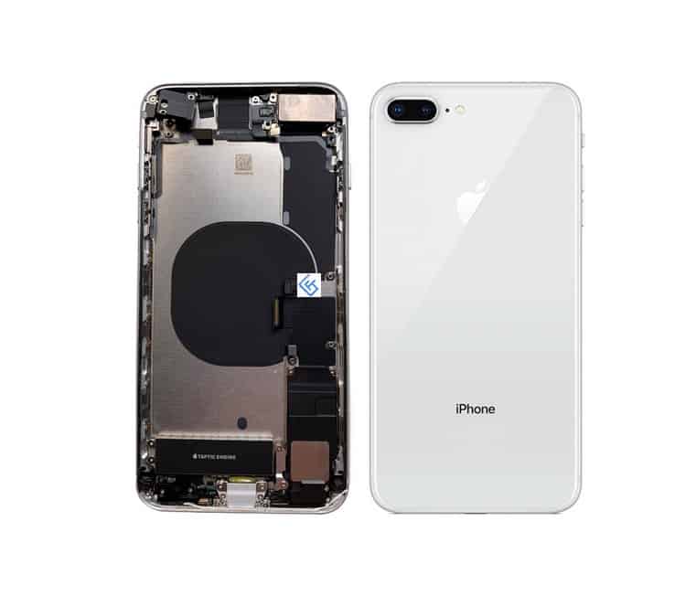 Back Housing W/ Small Components Pre-Installed Compatible For iPhone 8 Plus (Silver)