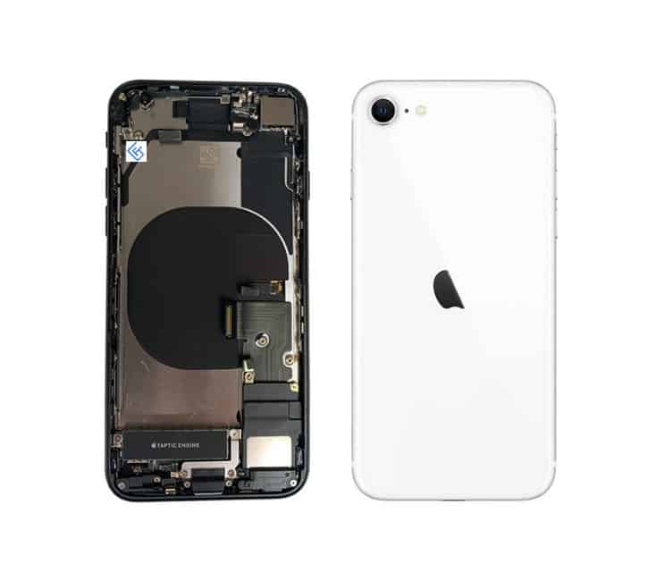 Back Housing W/ Small Components Pre-Installed Compatible For iPhone SE (2020) (White)