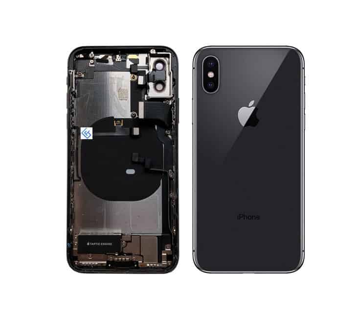 Back Housing W/ Small Components Pre-Installed Compatible For iPhone X (Space Grey)