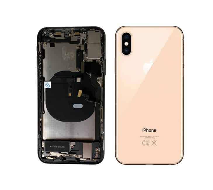 Back Housing W/ Small Components Pre-Installed Compatible For iPhone XS (Gold)