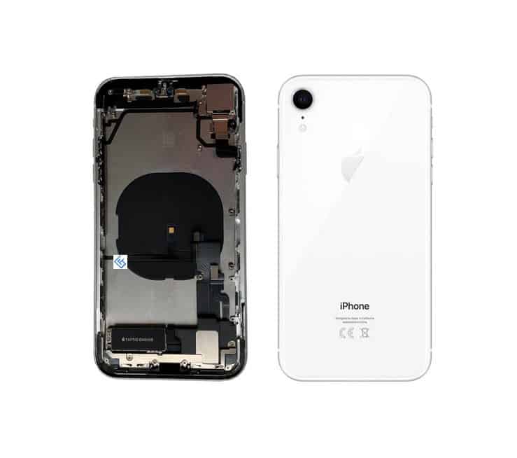 Back Housing W/ Small Components Pre-Installed Compatible For iPhone XR (Silver)