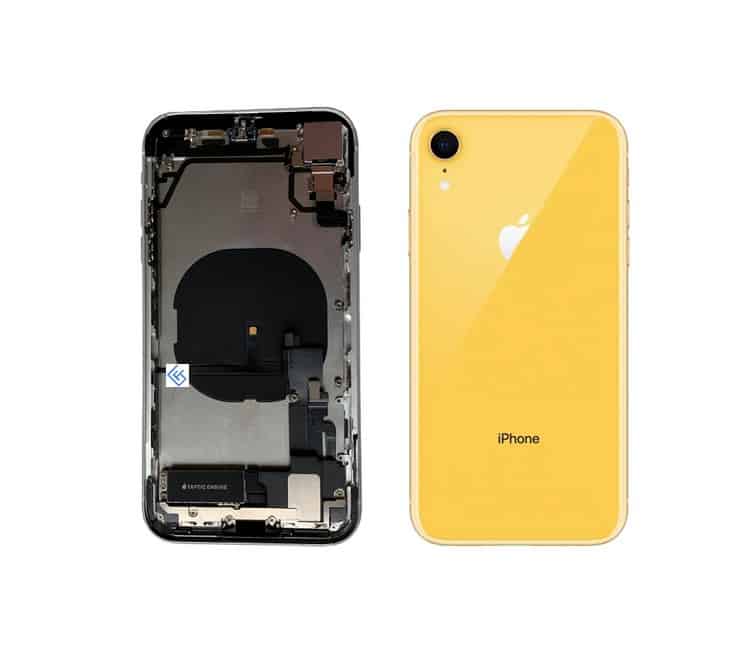 Back Housing W/ Small Components Pre-Installed Compatible For iPhone XR (Yellow)