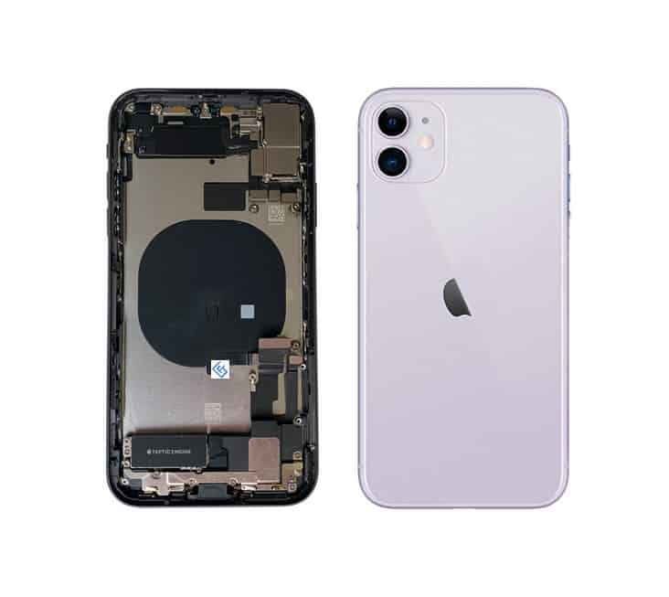 Back Housing W/ Small Components Pre-Installed Compatible For iPhone 11 (Purple)