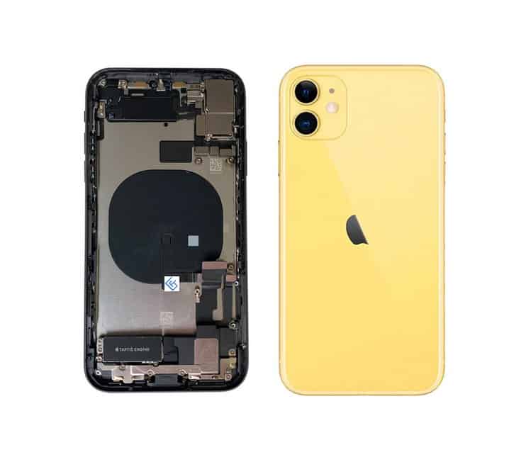 Back Housing W/ Small Components Pre-Installed Compatible For iPhone 11 (Yellow)