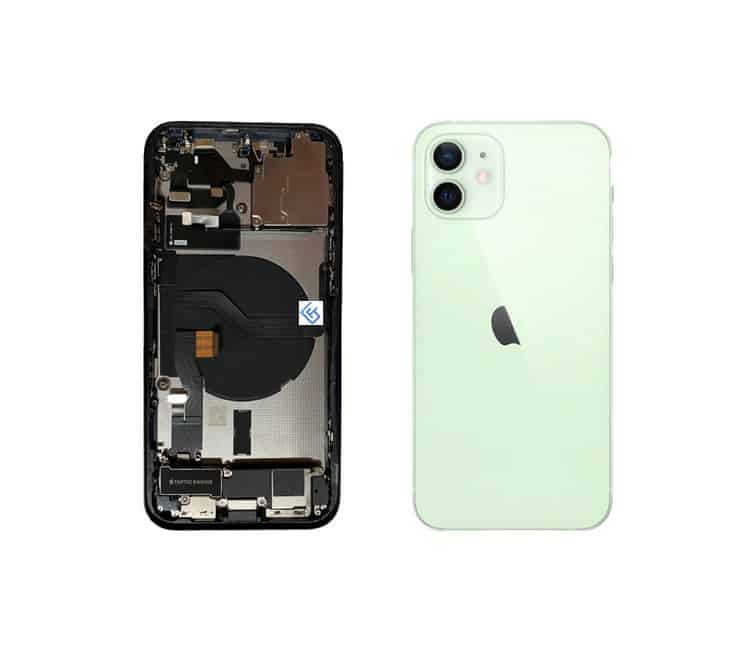 Back Housing W/ Small Components Pre-Installed Compatible For iPhone 12 (Green)