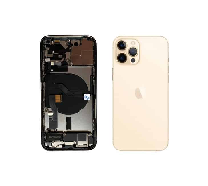 Back Housing W/ Small Components Pre-Installed Compatible For iPhone 12 Pro (Gold)