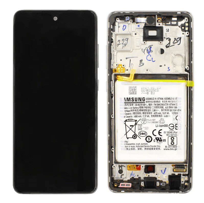 Galaxy A52 4G/5G White OLED Touchscreen (Incl. Battery) - SM-A525/526 / GH82-25229D / GH82-25230D (Service Pack)