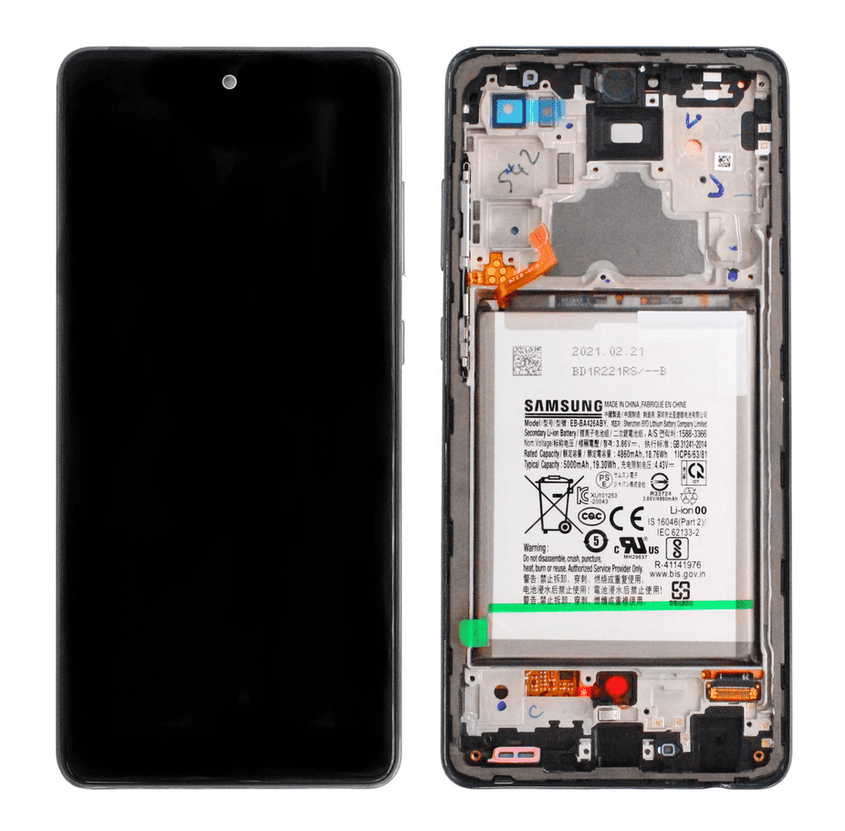 Galaxy A72 4G/5G Black OLED (including Battery) Touchscreen - SM-A725/726 GH82-25541A / GH82-25542A (Service Pack)