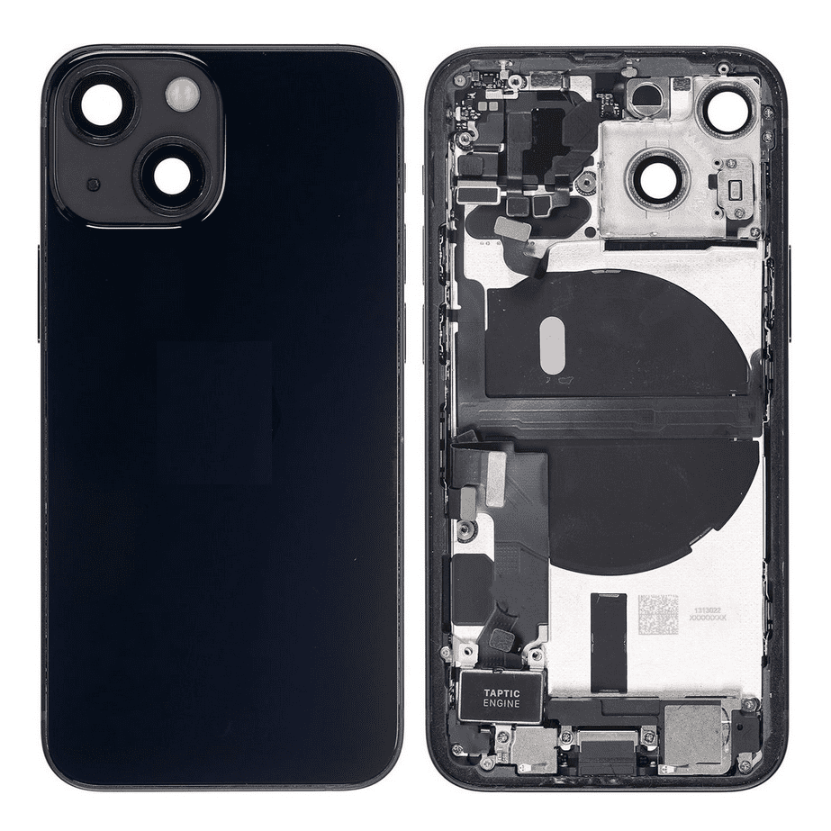 Back Housing W/Small Component Pre-installed for iPhone 13 Mini (Midnight)