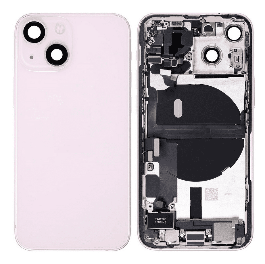 Back Housing W/Small Component Pre-installed for iPhone 13 Mini (Pink)