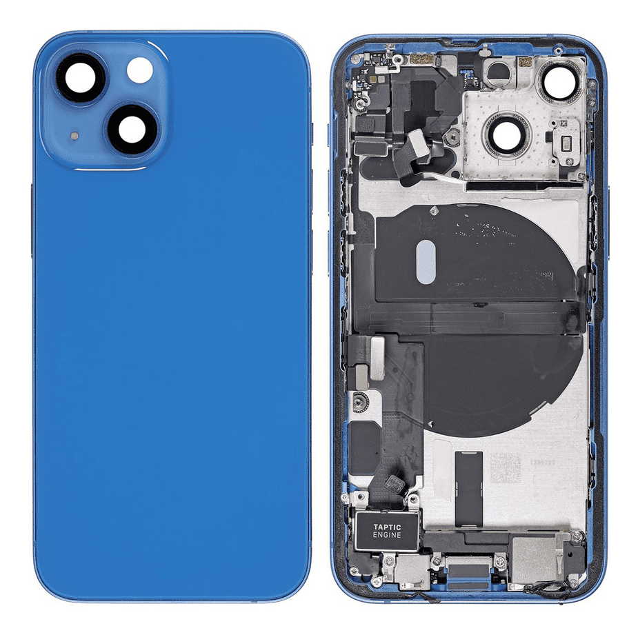 Back Housing W/Small Component Pre-installed for iPhone 13 Mini (Blue)