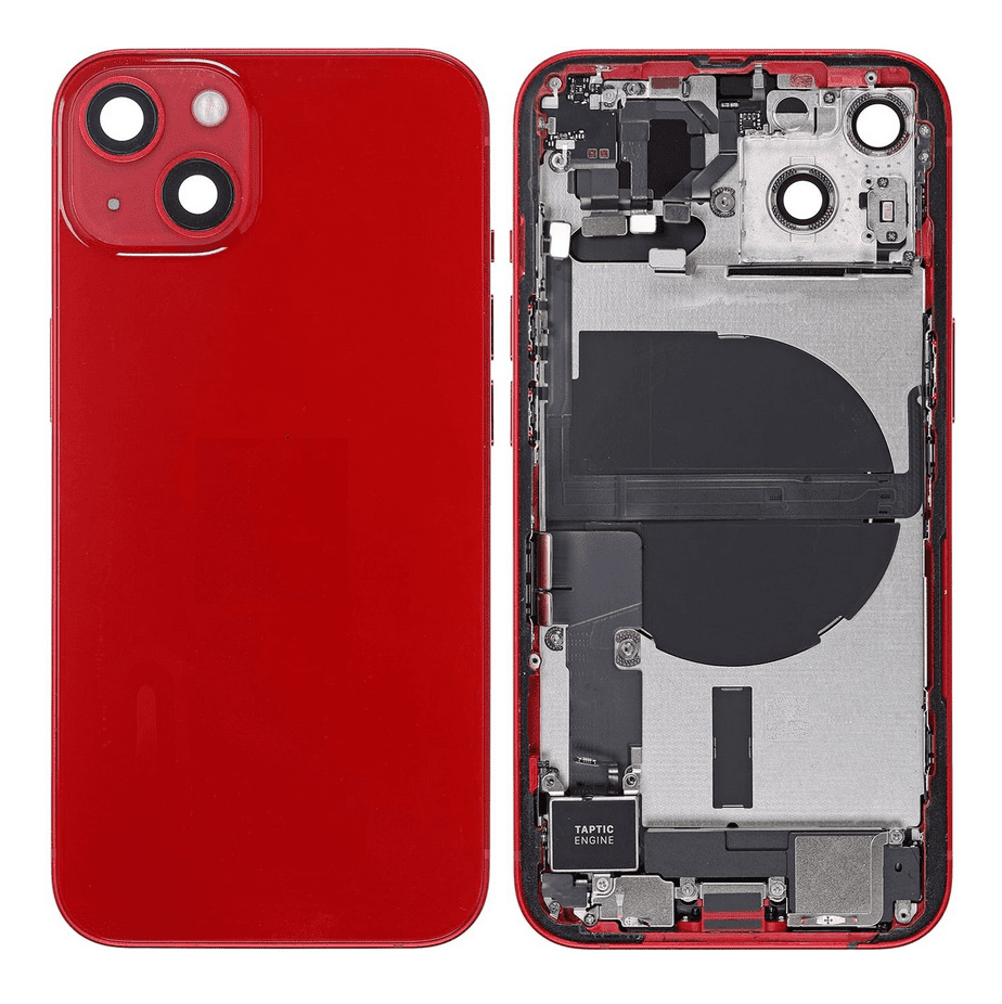 Back Housing W/Small Component Pre-installed for iPhone 13 (Red)