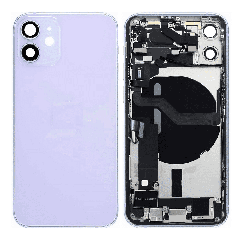 Back Housing W/ Small Components Pre-Installed Compatible For iPhone 12 Mini (Purple)