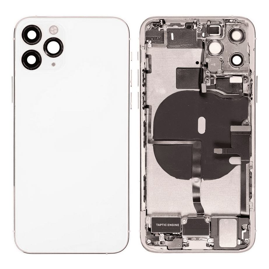 Back Housing W/ Small Components Pre-Installed Compatible For iPhone 11 Pro (Silver)