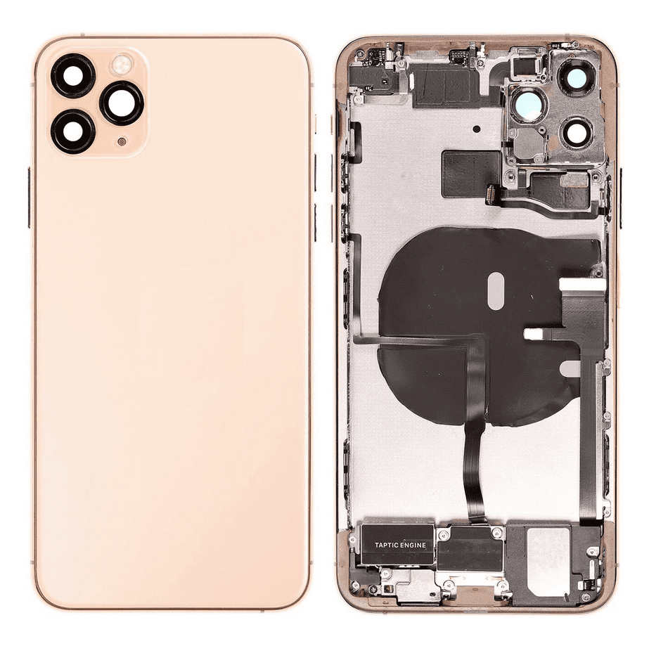 Back Housing W/ Small Components Pre-Installed Compatible For iPhone 11 Pro Max (Gold)