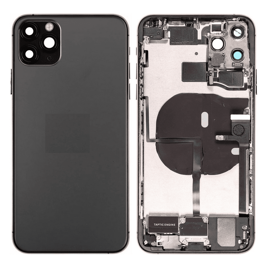 Back Housing W/ Small Components Pre-Installed Compatible For iPhone 11 Pro Max (Space Grey)