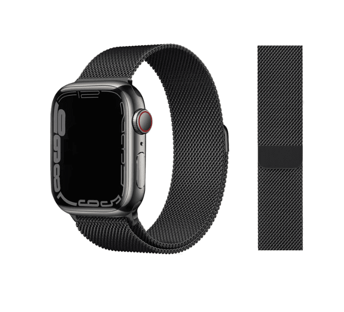 Milanese Band for Apple Watch (42/44/45/49mm) - Size M/L (255mm) - Black