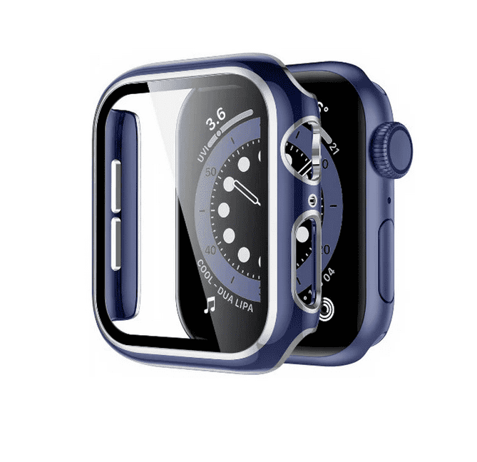 Silver Plated Protection Case for Apple Watch Series 7/8/SE 2022 (41mm) - Blue