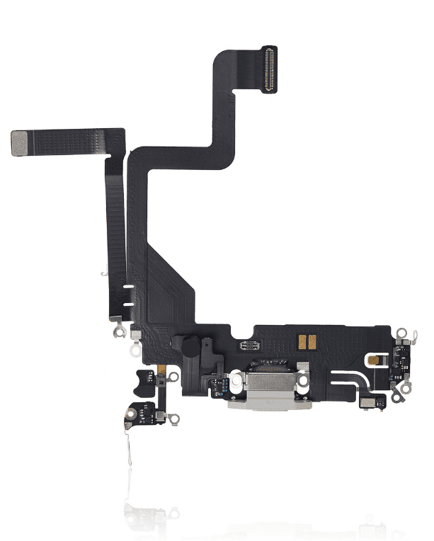 Charging Port Flex Cable Compatible For iPhone 14 Pro (Premium) (Silver)