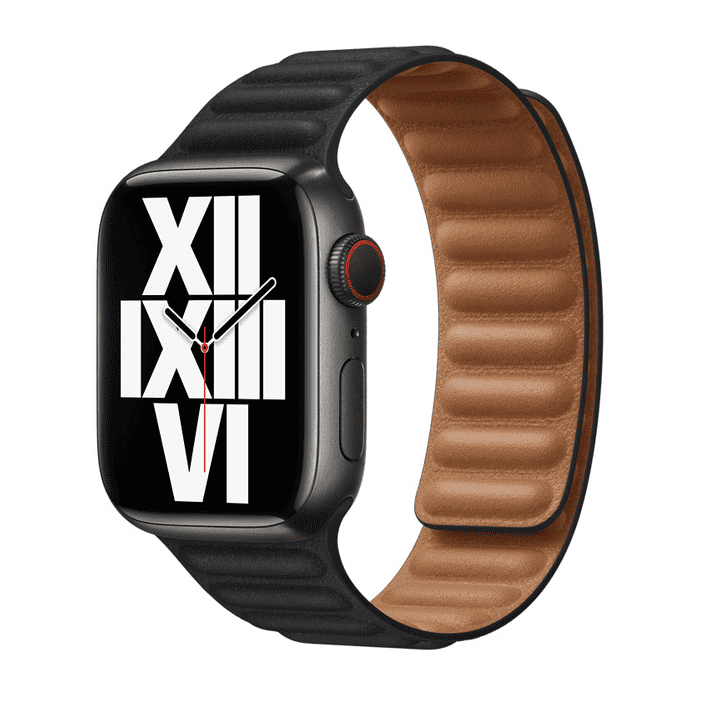 Leather Band for Apple Watch (38/40/41mm) - Size S/M (220mm) - Black