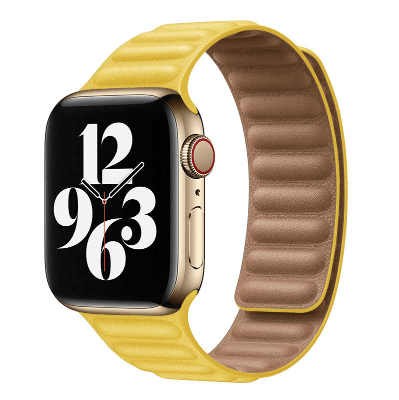 Leather Band for Apple Watch (38/40/41mm) - Size S/M (220mm) - Yellow