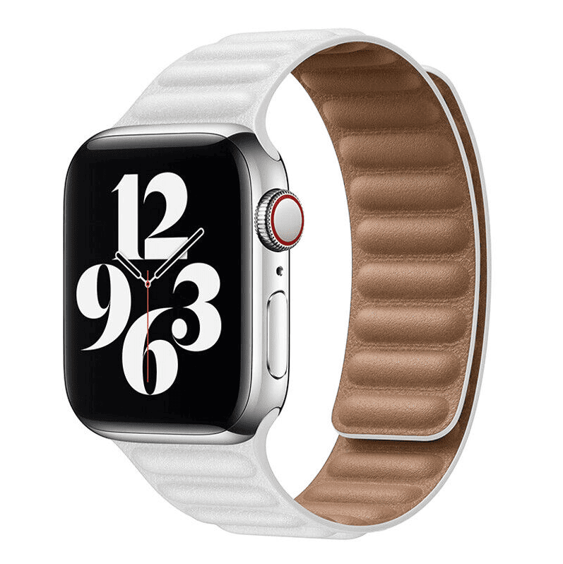 Leather Band for Apple Watch (42/44/45,49mm) - Size M/L (230mm) - White