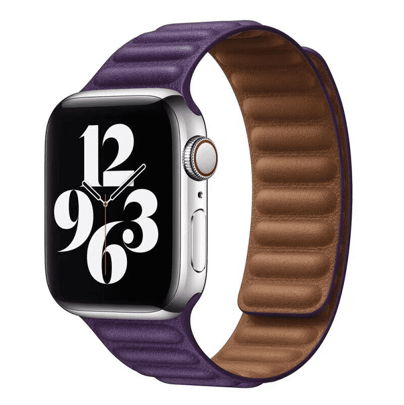 Leather Band for Apple Watch (42/44/45,49mm) - Size M/L (230mm) - Purple