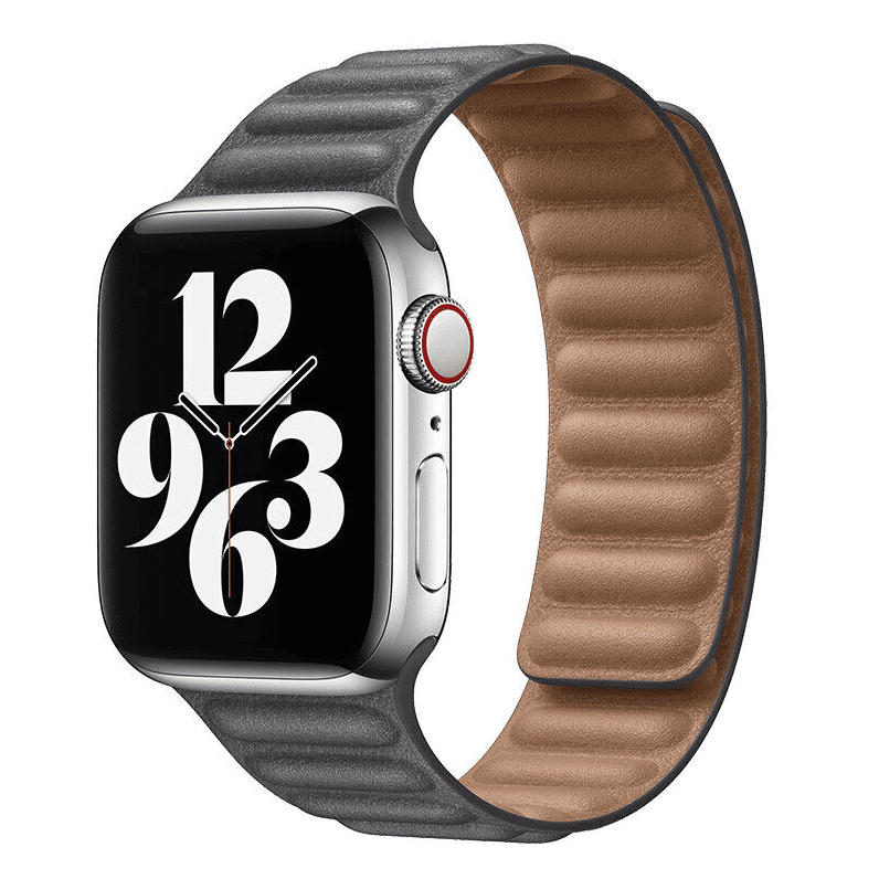 Leather Band for Apple Watch (42/44/45,49mm) - Size M/L (230mm) - Gray