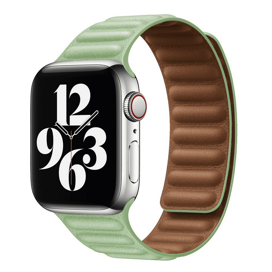 Leather Band for Apple Watch (38/40/41mm) - Size S/M (220mm) - Light Green