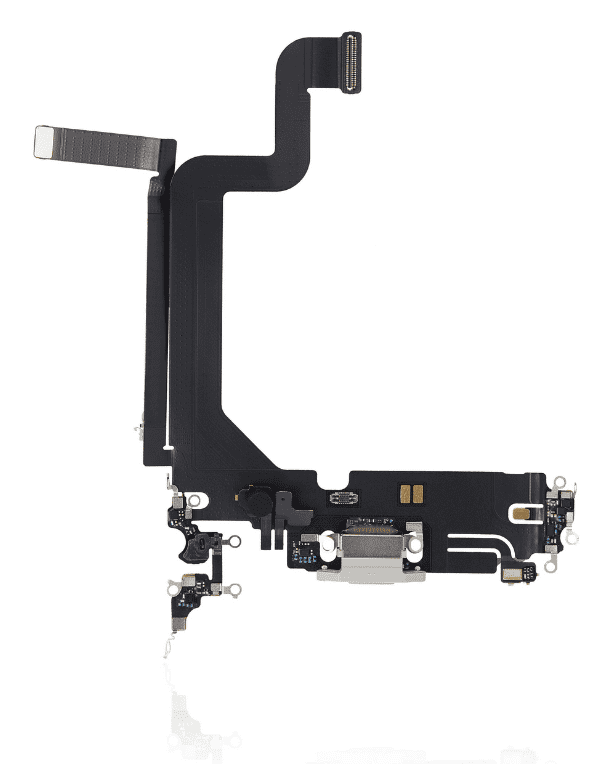 Charging Port Flex Cable Compatible For iPhone 14 Pro Max (Premium) (Silver)