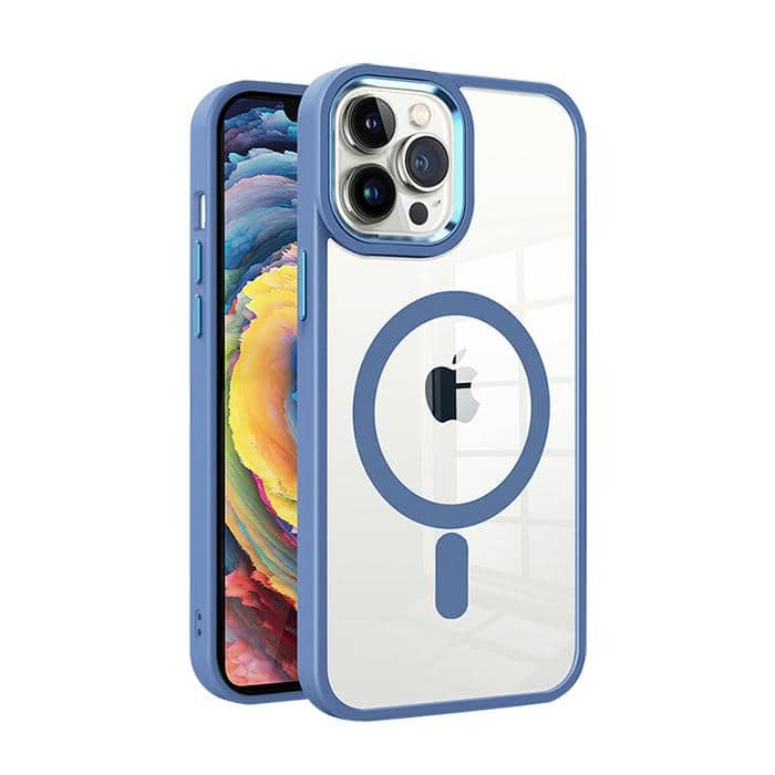 Blue Clear Case with Magsafe for iPhone 14