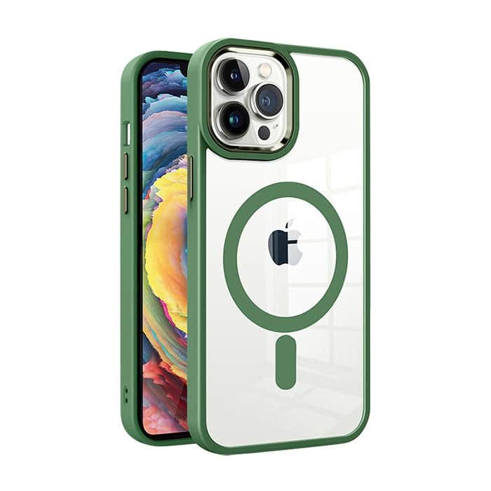 Green Clear Case with Magsafe for iPhone 12 Pro Max