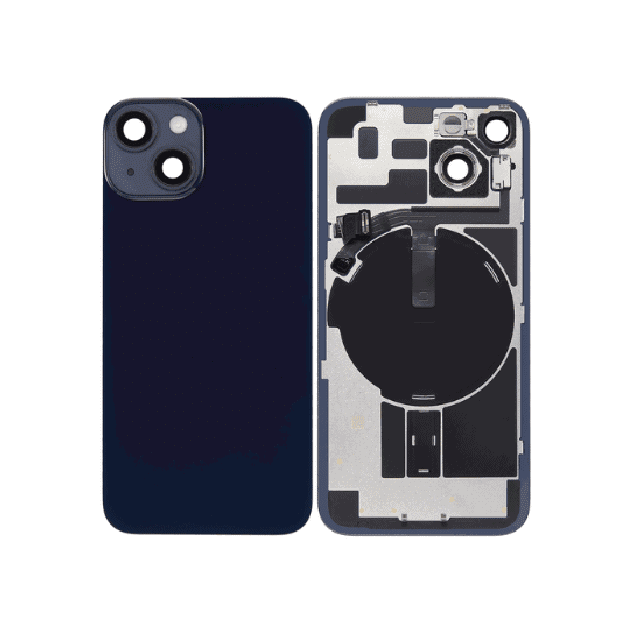 Back Glass + W/Small Component Pre-installed for iPhone 14 (Midnight)