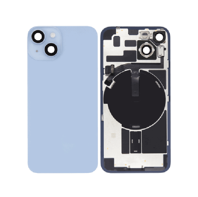 Back Glass + W/Small Component Pre-installed for iPhone 14 (Blue)