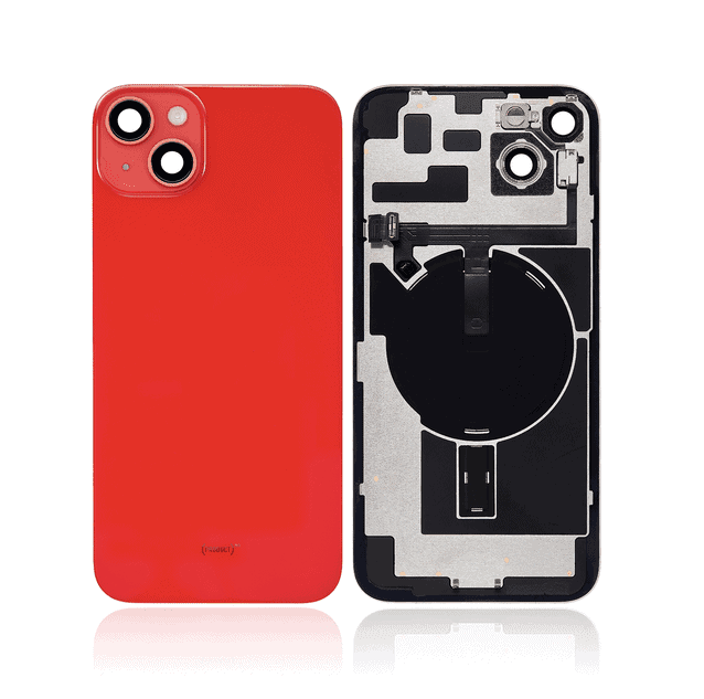 Back Glass + W/Small Component Pre-installed for iPhone 14 (Red)