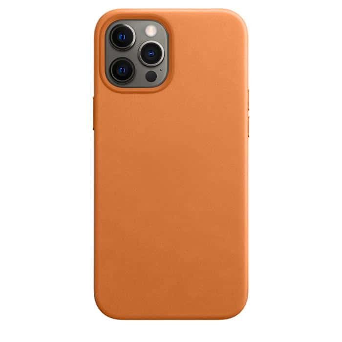 Genuine Leather Case with MagSafe for iPhone 14 Pro Max – Brown