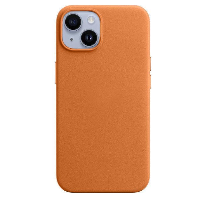 Genuine Leather Case with MagSafe for iPhone 14 – Brown