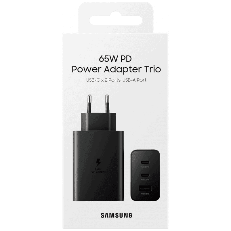 Samsung 65W Power Adapter Trio USB / Type-C Black EP-T6530NBEGEU