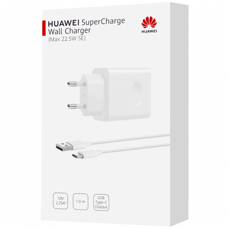 Huawei 22.5W USB 3.0 Charger with Type-C Cable White 55033325 (Retail Pack)