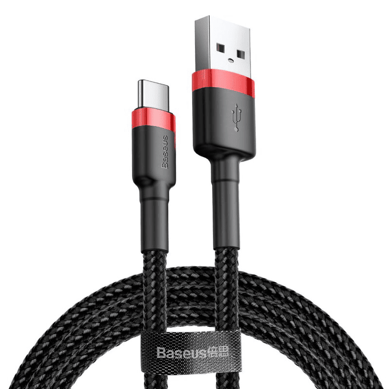 Baseus Cafule Cable USB For Type-C 3A 0.5m Red+Black (CATKLF-A91)