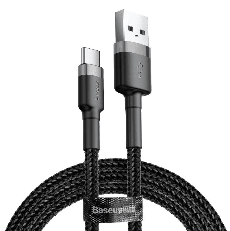 Baseus Cafule Cable USB For Type-C 3A 1m Gray+Black (CATKLF-BG1)