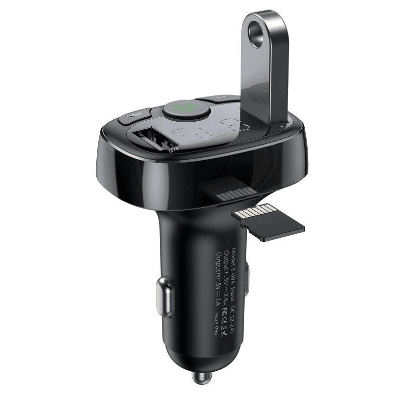 Baseus T Typed S-09A Bluetooth MP3 Car Charger (Standard Edition) Black (CCTM-01)