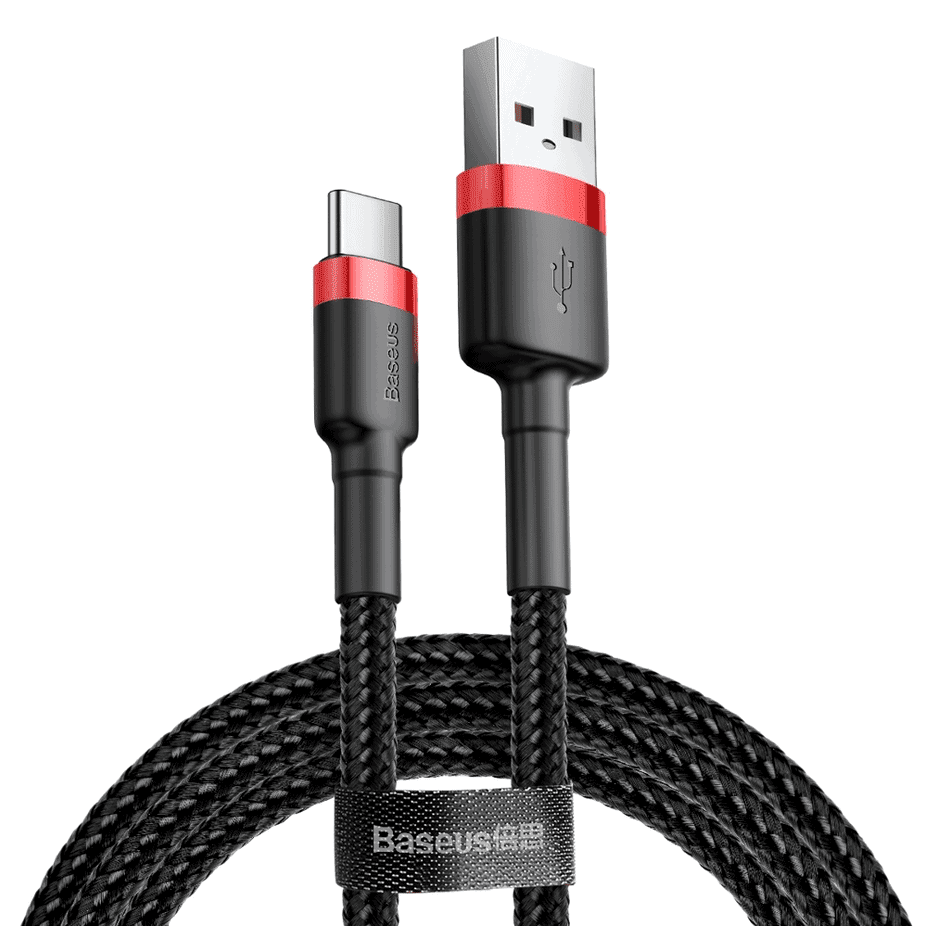 Baseus Cafule Cable USB For Type-C 2A 2m Red+Black (CATKLF-C91)