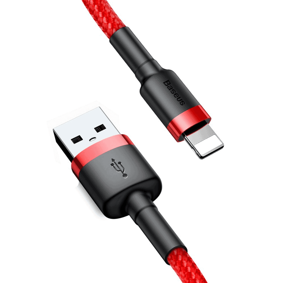 Baseus Cafule Cable USB For iP 2.4A 0.5m Red+Red (CALKLF-A09)