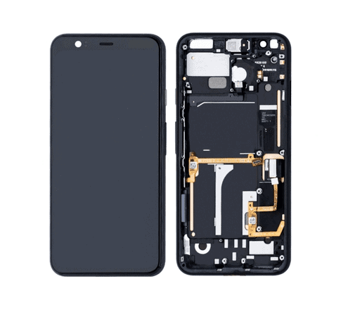 Google Pixel 4 LCD Assembly (incl. Frame) Black - (Service Pack)