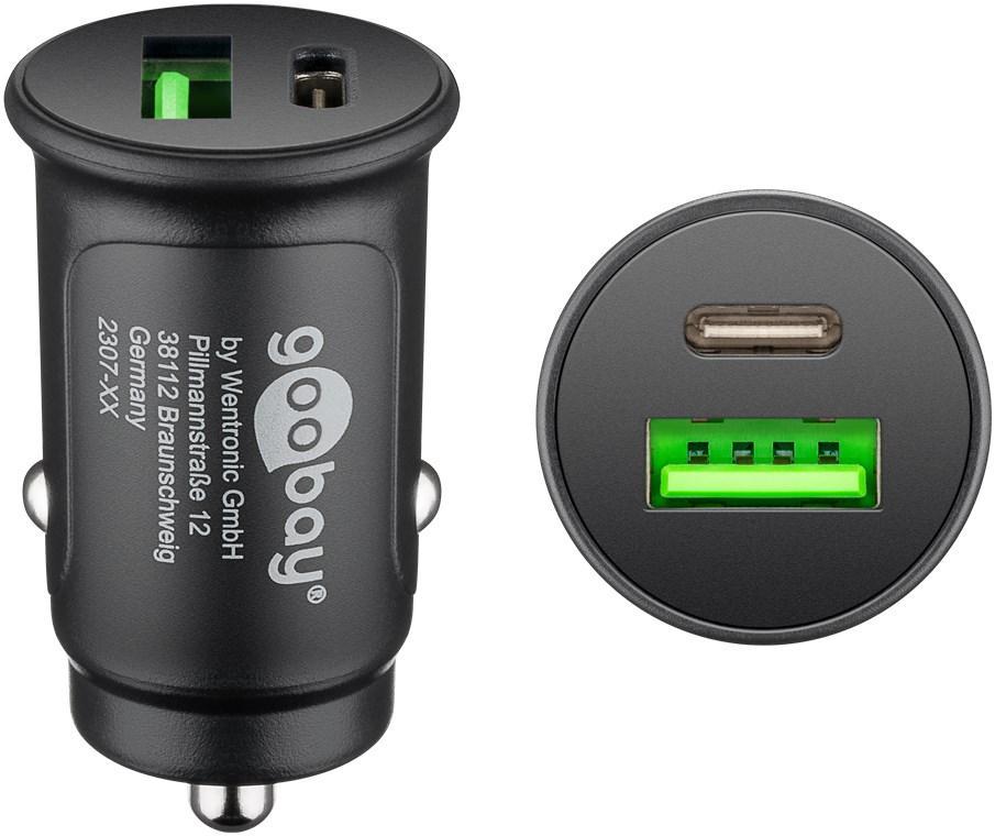 Dual-USB Auto Fast Charger USB-C™ PD (Power Delivery) (27 W)
