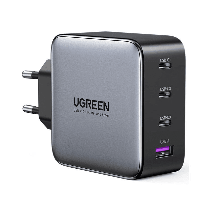UGREEN USB-A + 3x USB-C 100W GaN Tech Fast Charger - Black
